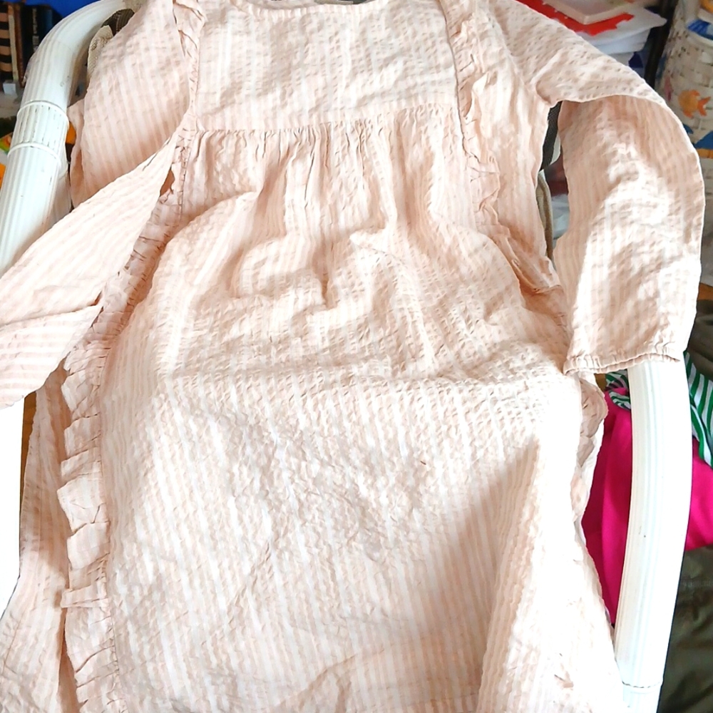 Roller Rabbit lined cotton dress with ruffle detail